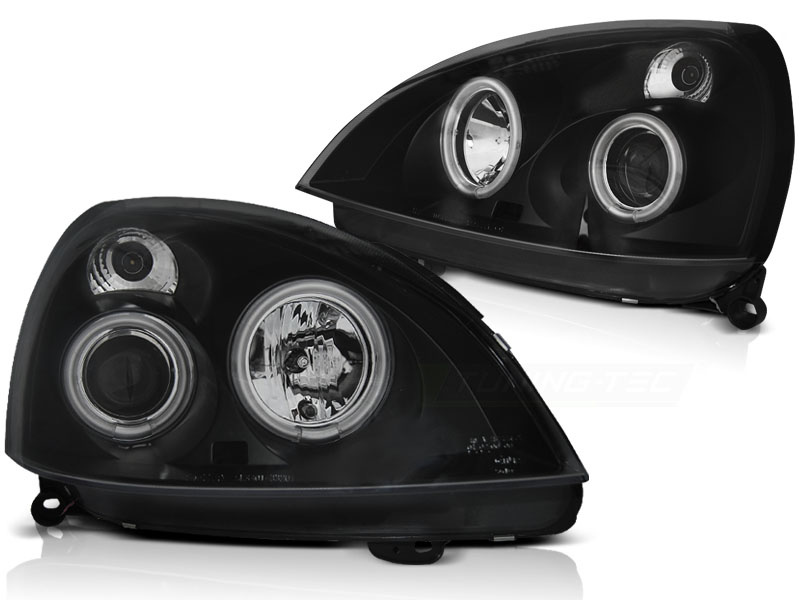 Koplampen geschikt voor Renault Clio II 06 01-09 05 Angel Eyes CCFL zwart