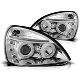 Koplampen geschikt voor Renault Clio II 06 01-09 05 Angel Eyes chroom