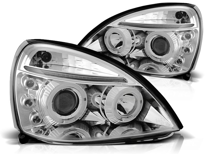 Koplampen geschikt voor Renault Clio II 06 01-09 05 Angel Eyes chroom