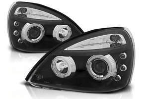 Koplampen geschikt voor Renault Clio II 06 01-09 05 Angel Eyes zwart