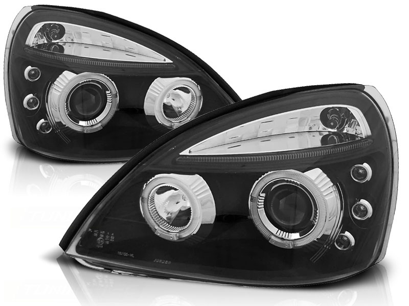 Koplampen geschikt voor Renault Clio II 06 01-09 05 Angel Eyes zwart