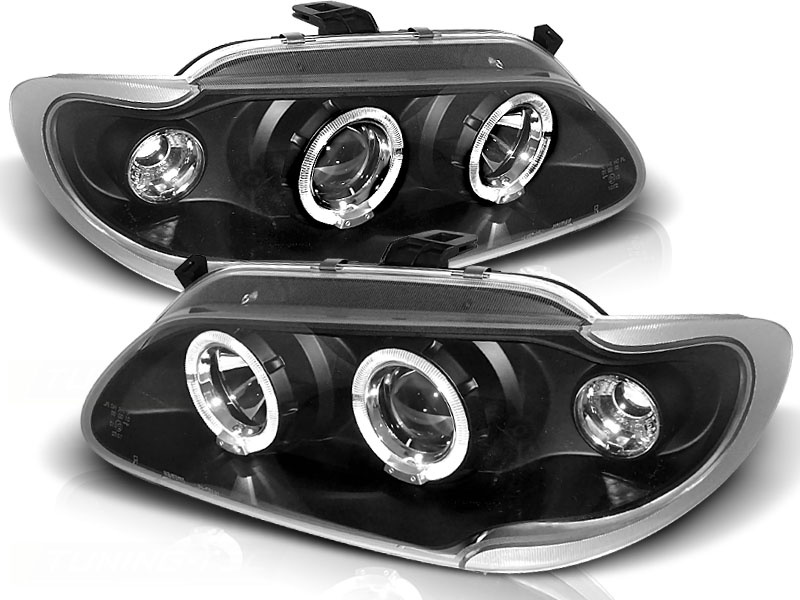 Koplampen geschikt voor Renault Megane/Scenic 96-99 Angel Eyes zwart