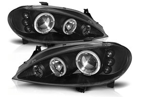 Koplampen geschikt voor Renault Megane 03 99-10 02 Angel Eyes zwart