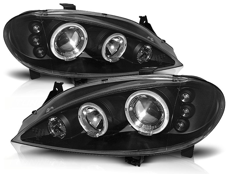 Koplampen geschikt voor Renault Megane 03 99-10 02 Angel Eyes zwart