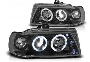Koplampen geschikt voor Seat Ibiza/Cordoba/Polo Variant Sedan 10 93-08 99 Angel Eyes zwart