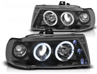 Koplampen geschikt voor Seat Ibiza/Cordoba/Polo Variant Sedan 10 93-08 99 Angel Eyes zwart