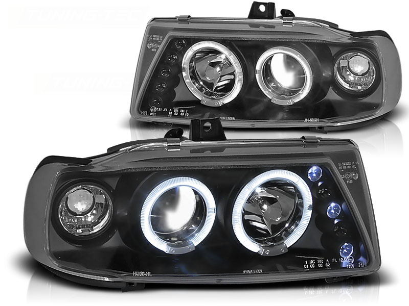 Koplampen geschikt voor Seat Ibiza/Cordoba/Polo Variant Sedan 10 93-08 99 Angel Eyes zwart
