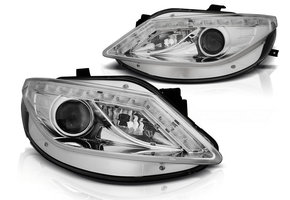 Koplampen met parkeerlicht geschikt voor Seat Ibiza 6J 06 08-12 met LED knipperlicht chroom