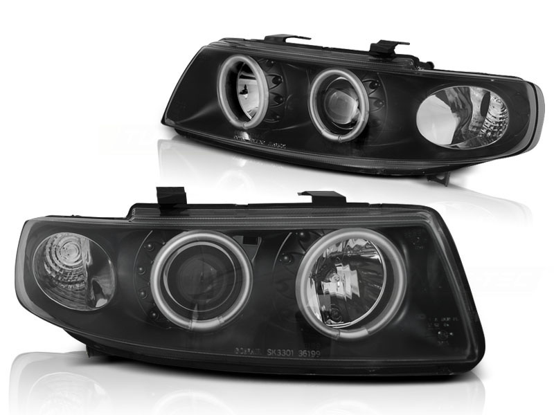 Koplampen geschikt voor Seat Leon/Toledo 04 99-08 04 Angel Eyes CCFL zwart