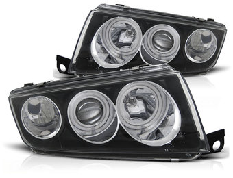 Koplampen geschikt voor Skoda Fabia I 12 99-08 Angel Eyes zwart