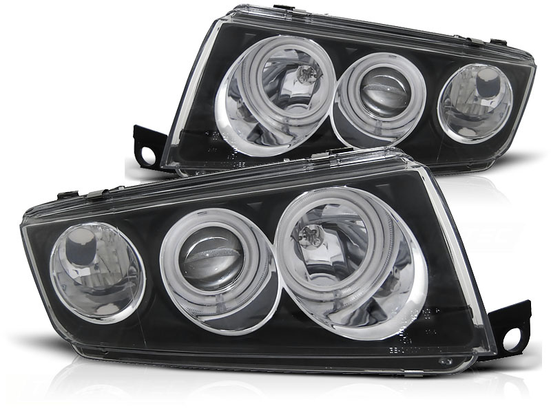 Koplampen geschikt voor Skoda Fabia I 12 99-08 Angel Eyes zwart