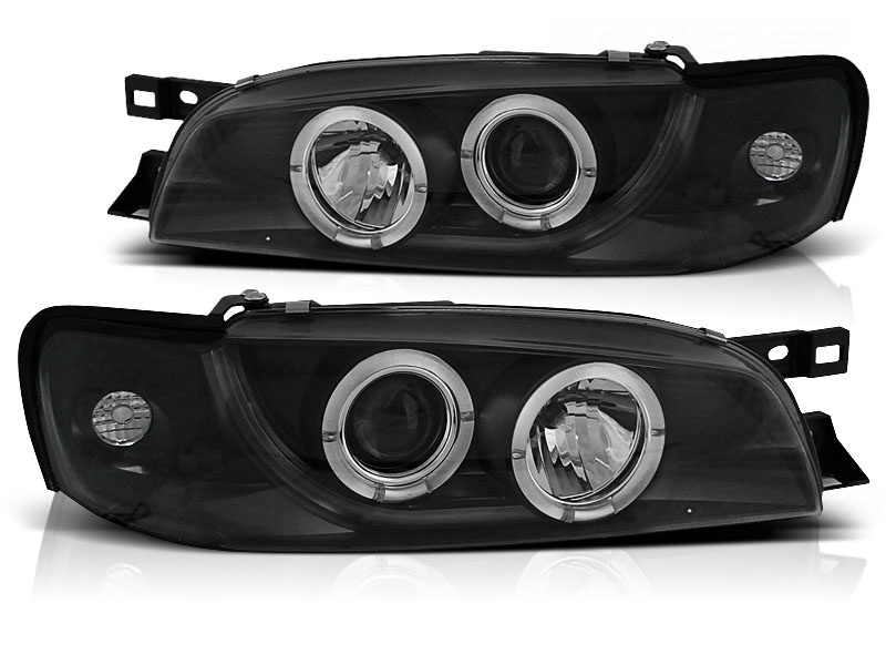 Koplampen geschikt voor Subaru Impreza 05 93-10 00 Angel Eyes zwart