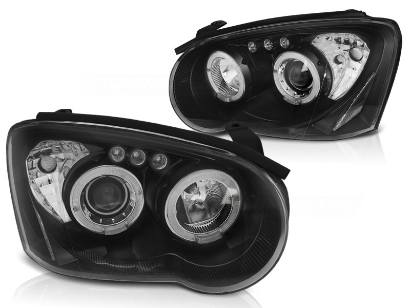 Koplampen geschikt voor Subaru Impreza II GD 03-05 Angel Eyes zwart