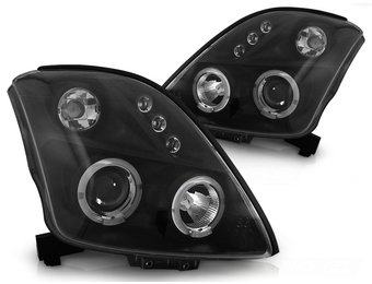 Koplampen geschikt voor Suzuki Swift 05 05-10 Angel Eyes zwart
