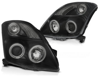 Koplampen geschikt voor Suzuki Swift 05 05-10 CCFL Angel Eyes zwart