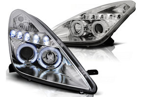 Koplampen geschikt voor Toyota Celica T230 99-05 Angel Eyes chroom