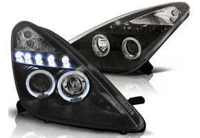Koplampen geschikt voor Toyota Celica T230 99-05 Angel Eyes zwart