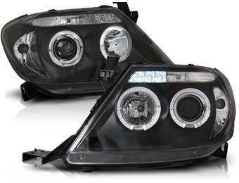 Koplampen geschikt voor Toyota Hilux 05-11 Angel Eyes zwart