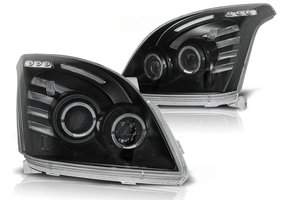 Koplampen geschikt voor Toyota Land Cruiser 120 03-09 Angel Eyes zwart