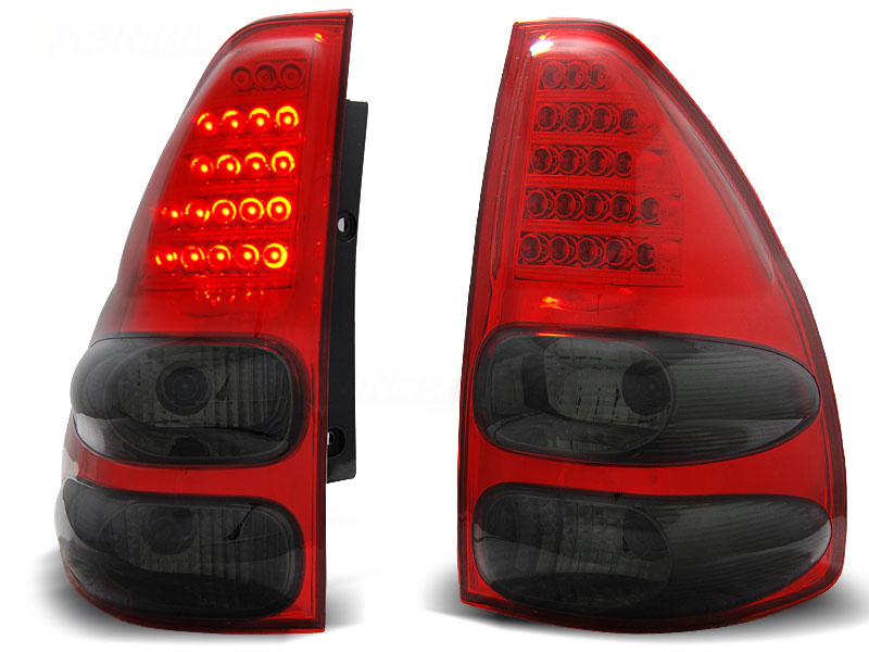 Achterlichten geschikt voor Toyota Land Cruiser 120 03-09 rood smoke LED