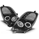 Koplampen geschikt voor Toyota Yaris 06-09 Angel Eyes zwart
