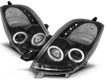 Koplampen geschikt voor Toyota Yaris 06-09 Angel Eyes zwart
