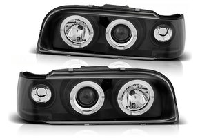 Koplampen geschikt voor Volvo 850 92-12 96 Angel Eyes zwart