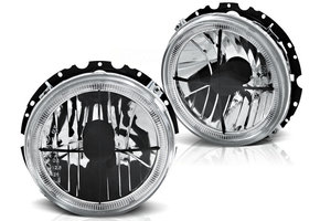 Buitenste koplampen geschikt voor VW Golf 1 05 74-07 83 Angel Eyes chroom zwart