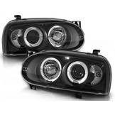 Koplampen geschikt voor VW Golf 3 09 91-08 97 Angel Eyes zwart
