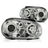 Koplampen geschikt voor VW Golf 4 09 97-09 03 Angel Eyes chroom