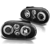 Koplampen geschikt voor VW Golf 4 09 97-09 03 Angel Eyes zwart