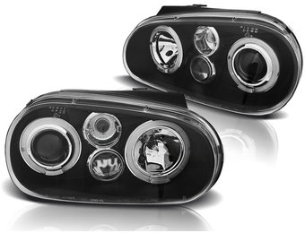 Koplampen geschikt voor VW Golf 4 09 97-09 03 Angel Eyes zwart