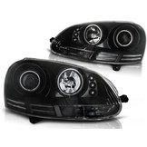 Koplampen geschikt voor VW Golf 5 10 03-09 Angel Eyes CCFL zwart