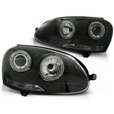 Koplampen geschikt voor VW Golf 5 10 03-09 Angel Eyes zwart
