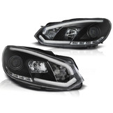 Koplampen dagrijlicht geschikt voor VW Golf 6 10-08-12 zwart tube lights tru DRL