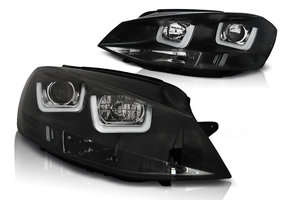 Koplampen dagrijlicht geschikt voor VW Golf 7 11-12-17 U-Type zwart