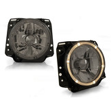 Buitenste koplampen geschikt voor VW Golf II 2 08-83-08-91 Angel Eyes smoke