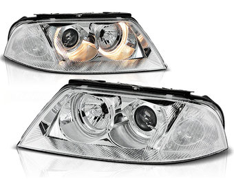 Koplampen dual halo rims geschikt voor VW Passat 3BG B5 FL 09-00-03-05 Angel Eyes chroom