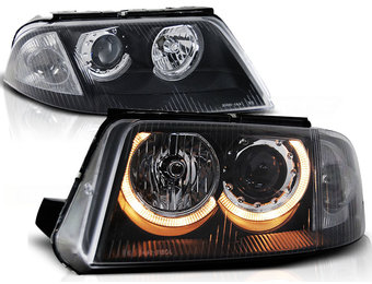 Koplampen dual halo rims geschikt voor VW Passat 3BG B5 FL 09-00-03-05 Angel Eyes zwart