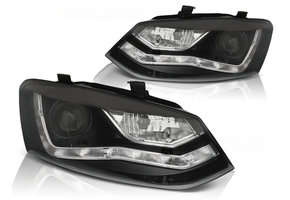 Koplampen met parkeerlicht geschikt voor VW Polo 6R 09-03-14 zwart