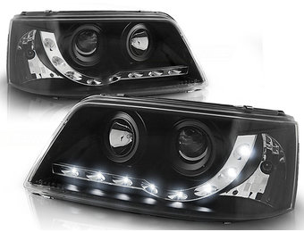Koplampen met parkeerlicht geschikt voor VW T5 04 03-08-09 zwart