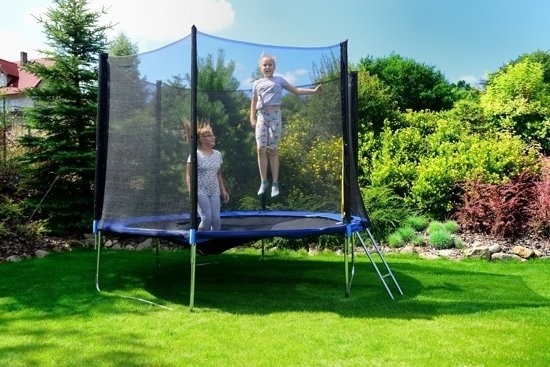 Trampoline - blauw - 312 cm - met net en ladder - tot 120 KG
