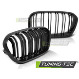 Grill geschikt voor BMW F20/F21 LCI 15-18 glanzend zwart dubbele stang
