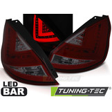 Achterlichten geschikt voor Ford Fiesta MK7 12-16 HB rood smoke LED strip
