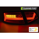 Achterlichten geschikt voor Audi A6 08-11 sedan rood smoke LED strip seq
