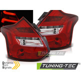Achterlichten geschikt voor Ford Focus 3 11-10 14 hatchback rood helder LED strip seq indic