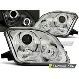 Koplampen dual halo rims geschikt voor Honda Prelude 02 97-01 Angel Eyes chroom