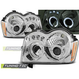 Koplampen dual halo rims geschikt voor Chrysler Jeep Grand Cherokee 05-08 Angel Eyes chroom