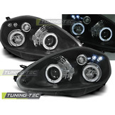 Koplampen dual halo rims geschikt voor Fiat Grande Punto 09 05-08 Angel Eyes zwart