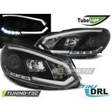 Koplampen dagrijlicht geschikt voor VW Golf 6 10-08-12 zwart tube lights tru DRL